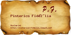 Pinterics Fidélia névjegykártya